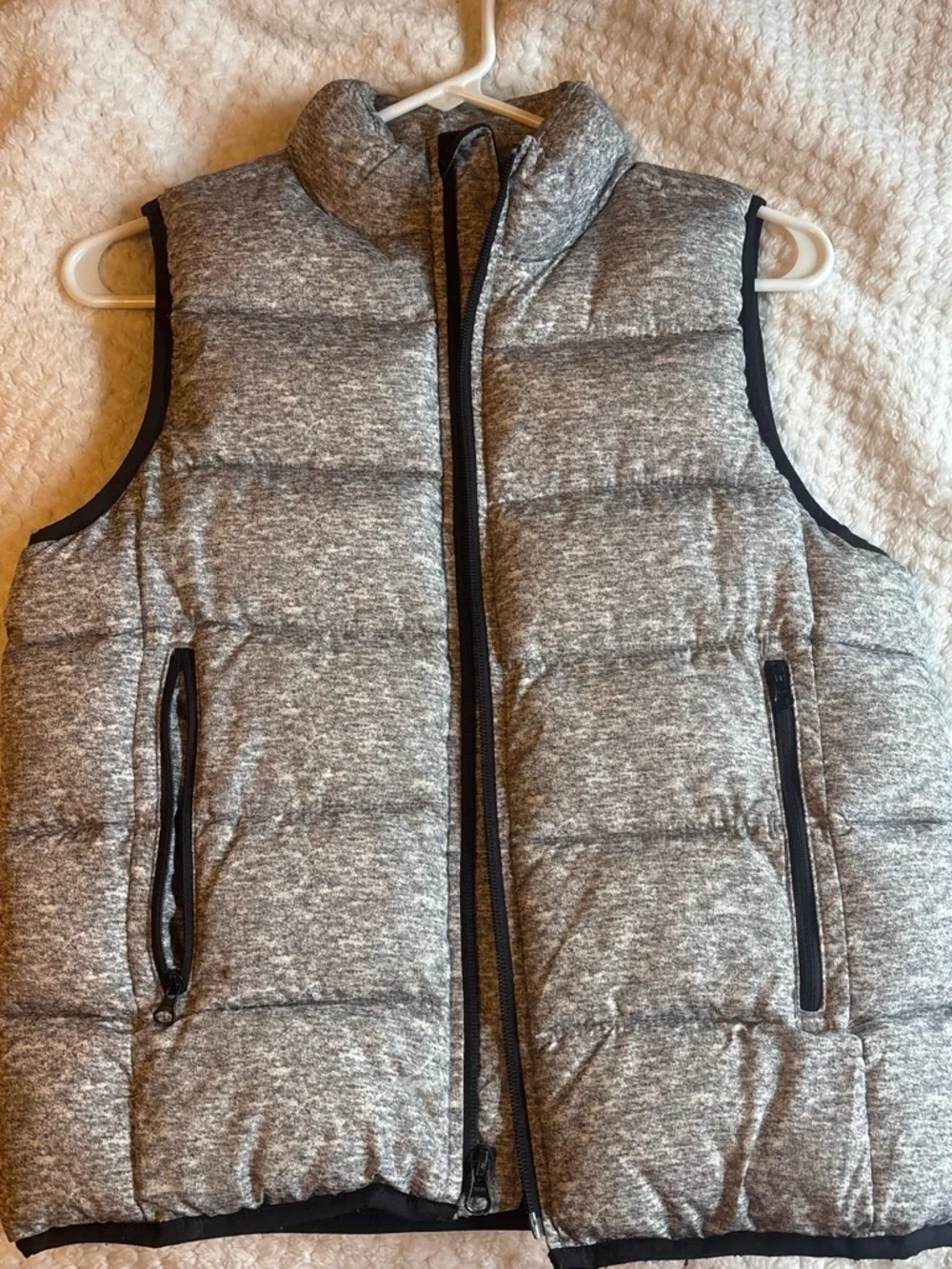 GAP Kids Gray Quilted Vest with Black Label